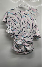 Load image into Gallery viewer, Bimba Y Lola Womens Multicolor Printed Ruffle Short Sleeve Blouse Top Size M