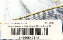 Load image into Gallery viewer, Pacsun Womens Blue Flat Front 5-Pocket Design Jeans Mini Skirt Size 24