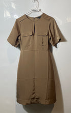 Load image into Gallery viewer, Banana Republic Womens Brown Keyhole Neck Short Sleeve Back Zip Shift Dress Sz 2
