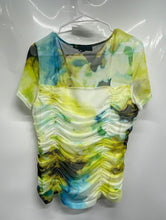 Load image into Gallery viewer, DKNY Womens Multicolor Tie-Dye Short Sleeve Square Neck Blouse Top Size Medium