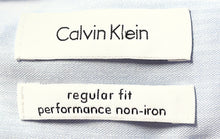 Load image into Gallery viewer, Calvin Klein Mens Sky Blue Cotton Regular Fit Collared Dress Shirt Size 17 1/2