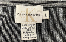 Load image into Gallery viewer, Calvin Klein Jeans Mens Gray Striped Short Sleeve V-Neck Pullover T-Shirt Size L