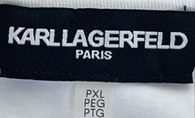 Load image into Gallery viewer, Karl Lagerfeld Womens White Short Sleeve Round Neck Blouse Top Size PXL