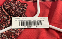 Load image into Gallery viewer, INC International Concepts Womens Red Printed Long Sleeve Blouse Top Size Small