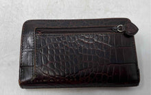 Load image into Gallery viewer, Unbranded Womens Black Dark Brown Leather ID Window Flap Bifold Wallet