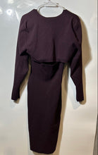 Load image into Gallery viewer, Express Womens Wine Long Sleeve Deep V-Neck Pullover Sweater Dress Size Small