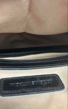 Load image into Gallery viewer, Adrienne Vittadini Womens Black Patent Leather Bottom Studs Dome Satchel Bag