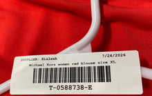Load image into Gallery viewer, Michael Kors Womens Red Sleeveless Round Neck Blouse Top Size XL