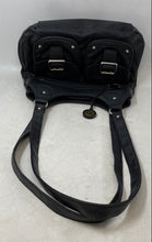 Load image into Gallery viewer, The Sak Womens Black Pebbled Leather Double Handle Zip Top Lined Shoulder Bag