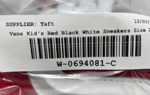 Load image into Gallery viewer, Vans Kids Knu Skool Red Black White Lace-Up Sneakers Shoes Size 2.5