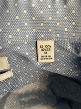 Load image into Gallery viewer, Calvin Klein Mens Blue Printed Slim-Fit Long Sleeve Dress Shirt Size M 15-15.5