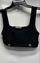 Load image into Gallery viewer, Zara Womens Black Sleeveless Wide Strap Square Neck Cropped Top Size Small