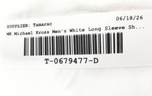 Load image into Gallery viewer, Michael Kors Mens White Slim Fit Stretch Collared Long Sleeve Dress Shirt Size L