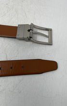 Load image into Gallery viewer, Unbranded Mens Black Leather Silver-Tone Square Buckle Adjustable Dress Belt