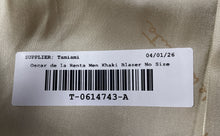 Load image into Gallery viewer, Oscar De La Renta Mens Khaki Long Sleeve Notch Lapel Two Button Blazer No Size