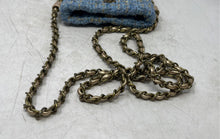 Load image into Gallery viewer, Montana West Womens Light Blue Tweed Chain Strap Phone Case Crossbody Bag