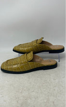 Load image into Gallery viewer, Marc Fisher Womens LTD Flyta Yellow Croc-Embossed Leather Mule Flats Size 6 M