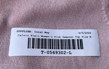 Load image into Gallery viewer, Calvin Klein Womens Pink Long Sleeve V-Neck Regular Fit Pullover Sweater Size M