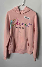 Load image into Gallery viewer, Paris Clam Womens Pink Long Sleeve France Eiffel Tower Pullover Hoodie Size L