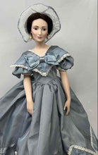 Load image into Gallery viewer, Franklin Heirloom Blue Dress White Lace Trim Victorian Style Collector Doll