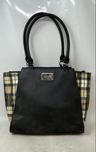 Load image into Gallery viewer, Nine West Womens Black Leather Double Handle Pockets Zip Top Lined Tote Handbag