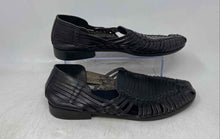 Load image into Gallery viewer, Zara Mens Black Leather Round Toe Slip-On Fisherman Sandals Size EUR 42