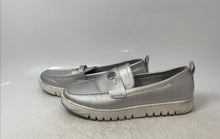 Load image into Gallery viewer, Anne Klein Womens Silver Faux Leather Round Toe Slip-On Loafer Shoes Size 8.5M