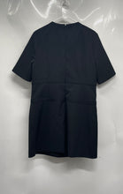 Load image into Gallery viewer, Rebecca Taylor Womens Black Short Sleeve Crew Neck Back Zip Shift Dress Size 12
