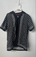 Load image into Gallery viewer, Psycho Bunny Mens Black White Printed Short Sleeve Button-Up Shirt Size S/P