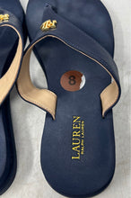 Load image into Gallery viewer, Lauren Ralph Lauren Womens Regina Blue Slip-On Flip Flop Sandals Size 8