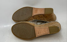 Load image into Gallery viewer, Toms Womens Brown Beige Open Toe Criss-Cross Wedge Ankle Strap Heels Size 8.5