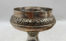 Load image into Gallery viewer, Set Of 2 Pcs Silver Color Metal Pillar Embossed Candle Holder Collectible