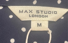 Load image into Gallery viewer, Max Studio Womens Blue White Polka Dots Balloon Sleeve Midi Dress Size M W/ Tag