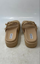 Load image into Gallery viewer, Steve Madden Womens Bigmona Beige Raffia Slip-On Open Toe Slide Sandals Size 10