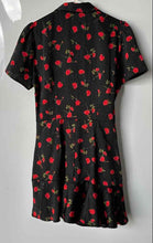 Load image into Gallery viewer, Zara Womens Red & Black Floral Polka Dot Puff Sleeve One-Piece Playsuit Size S