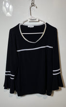 Load image into Gallery viewer, Calvin Klein Womens Black White Long Sleeve Pullover Blouse Top Size XL