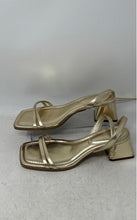 Load image into Gallery viewer, ASOS Womens 133405075 Gold Leather Design Block Ankle Strap Sandals Size 6