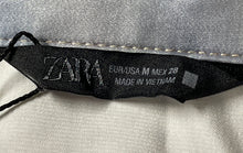 Load image into Gallery viewer, Zara Womens Gray Tie Dye Long Sleeve Collared Button-Up Shirt Size M