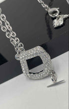 Load image into Gallery viewer, Authentic Swarovski Women's Silver Tone Pavé Crystal Accent Necklace