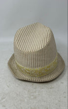 Load image into Gallery viewer, Goorin Royal Mens Light Beige Striped Round Brim Fedora Hat Size Medium