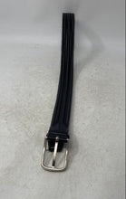 Load image into Gallery viewer, Massimo Dutti Womens Black Silver-Tone Bucket Leather Braided Waist Belt
