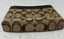 Load image into Gallery viewer, Coach Womens Brown Signature Print Inner Pocket Zipper Small Pouch Wallet