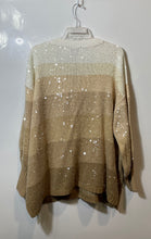 Load image into Gallery viewer, Isaac Mizrahi Womens Beige Brown Sequin Long Sleeve Cardigan Sweater 2XP W/Tag