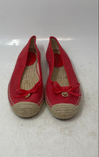 Load image into Gallery viewer, Michael Kors Womens Red Bow Round Toe Slip-On Espadrille Flats Size 6.5M