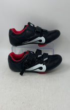 Load image into Gallery viewer, Peloton Mens PL-SH-B-39 Black Red Adjustable Strap Road Cycling Shoes Size 39