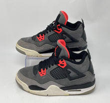 Load image into Gallery viewer, Authentic Nike Kids Jordan 4 Retro Gray Red Sneaker Shoes Size 3.5Y Damaged