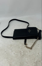 Load image into Gallery viewer, Kate Spade New York Womens Black Pebbled Leather Tassel Phone Crossbody Bag