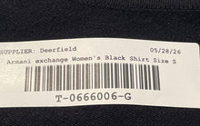 Load image into Gallery viewer, Armani Exchange Womens Black Long Sleeve Pullover Cropped Blouse Top Size S