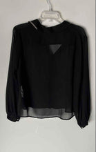 Load image into Gallery viewer, Zara Womens Black Long Sleeve Button Front Blouse Top Size Small