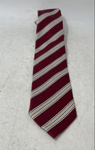 Load image into Gallery viewer, Alexander Julian Mens Burgundy Multi Striped Keeper Loop Adjustable Pointed Tie